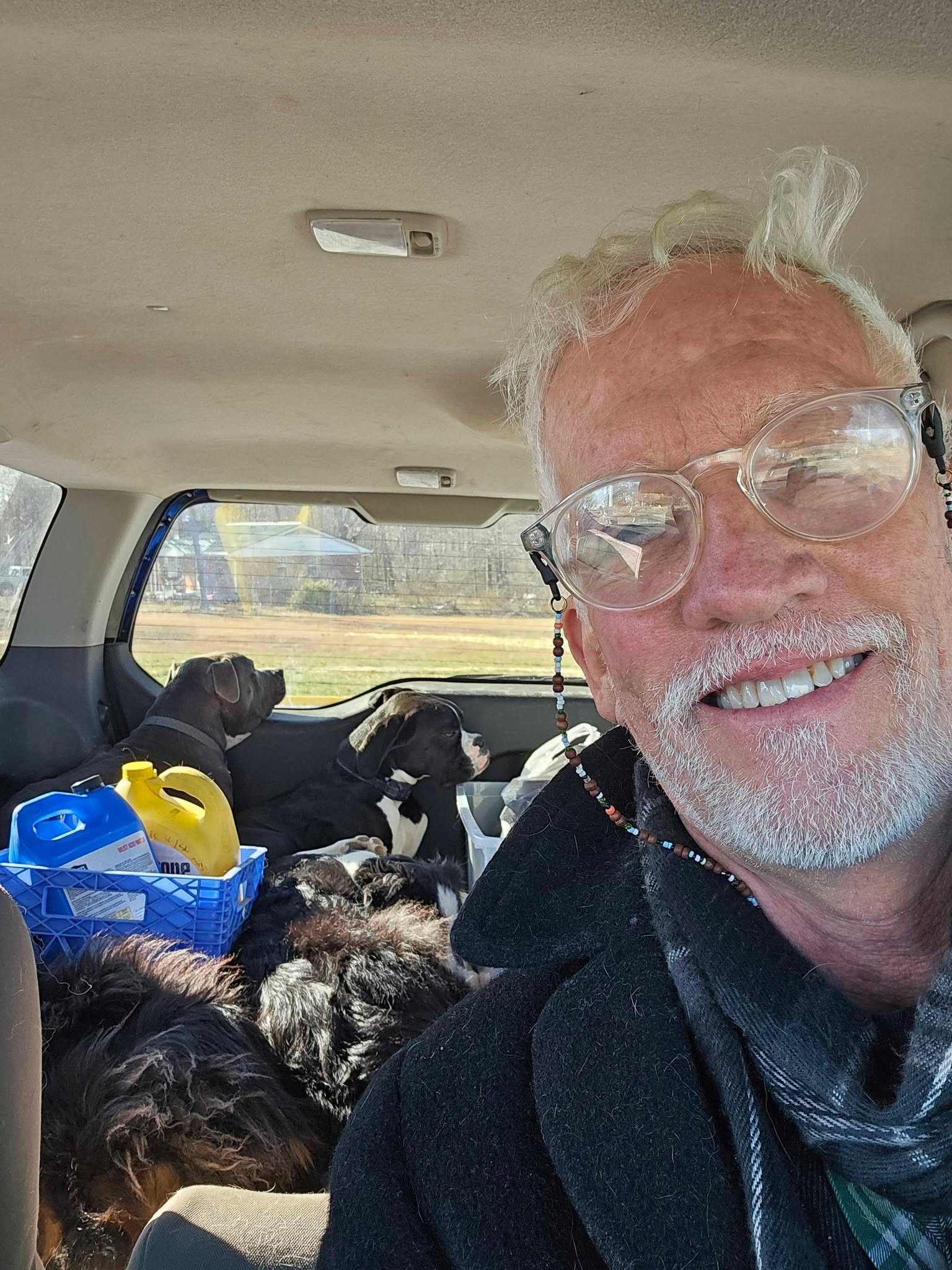 Out gathering eggs and food before the storm with my helpers for Community Helps Itself CHI Markets