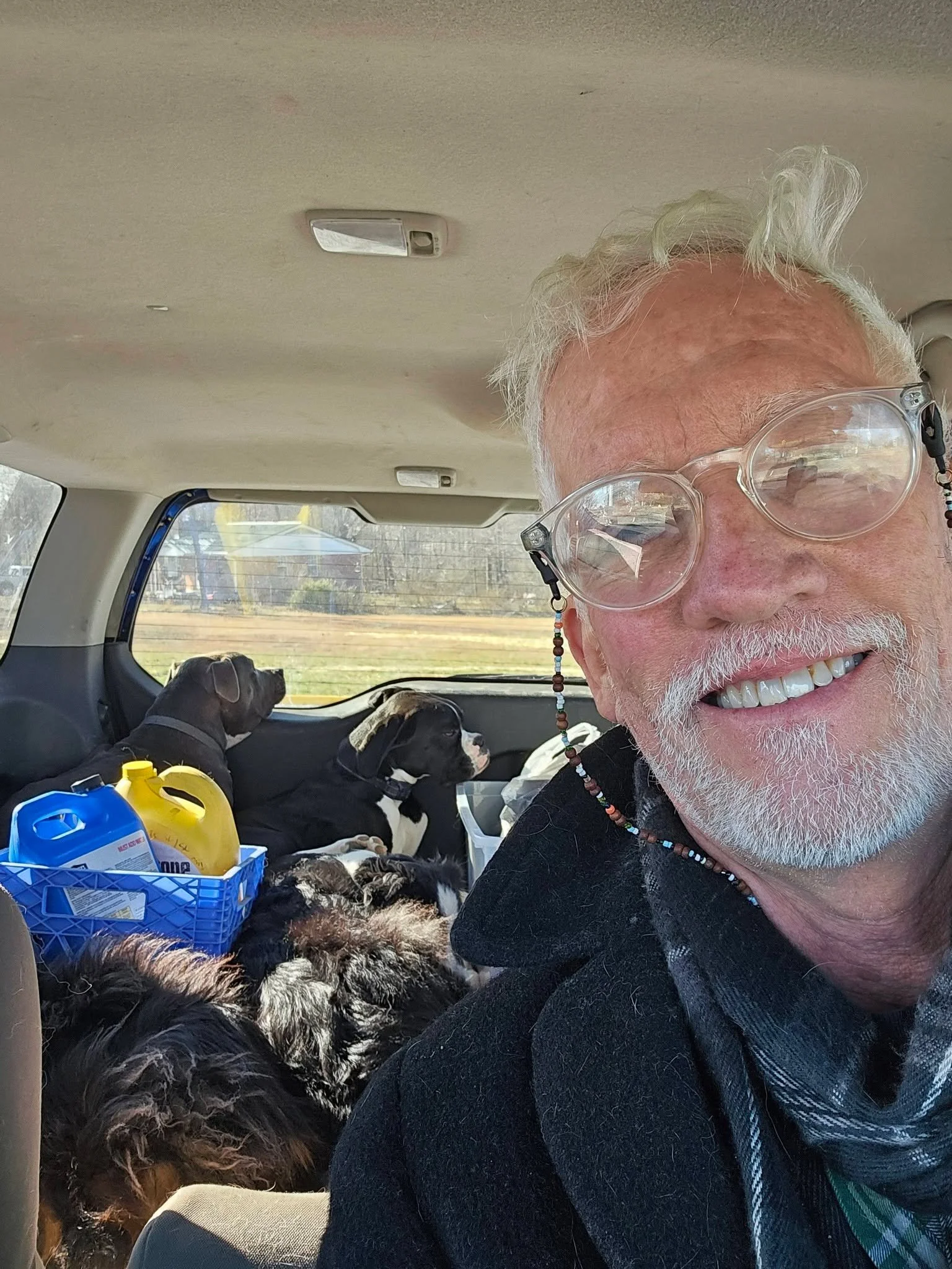 Out gathering eggs and food before the storm with my helpers for Community Helps Itself CHI Markets