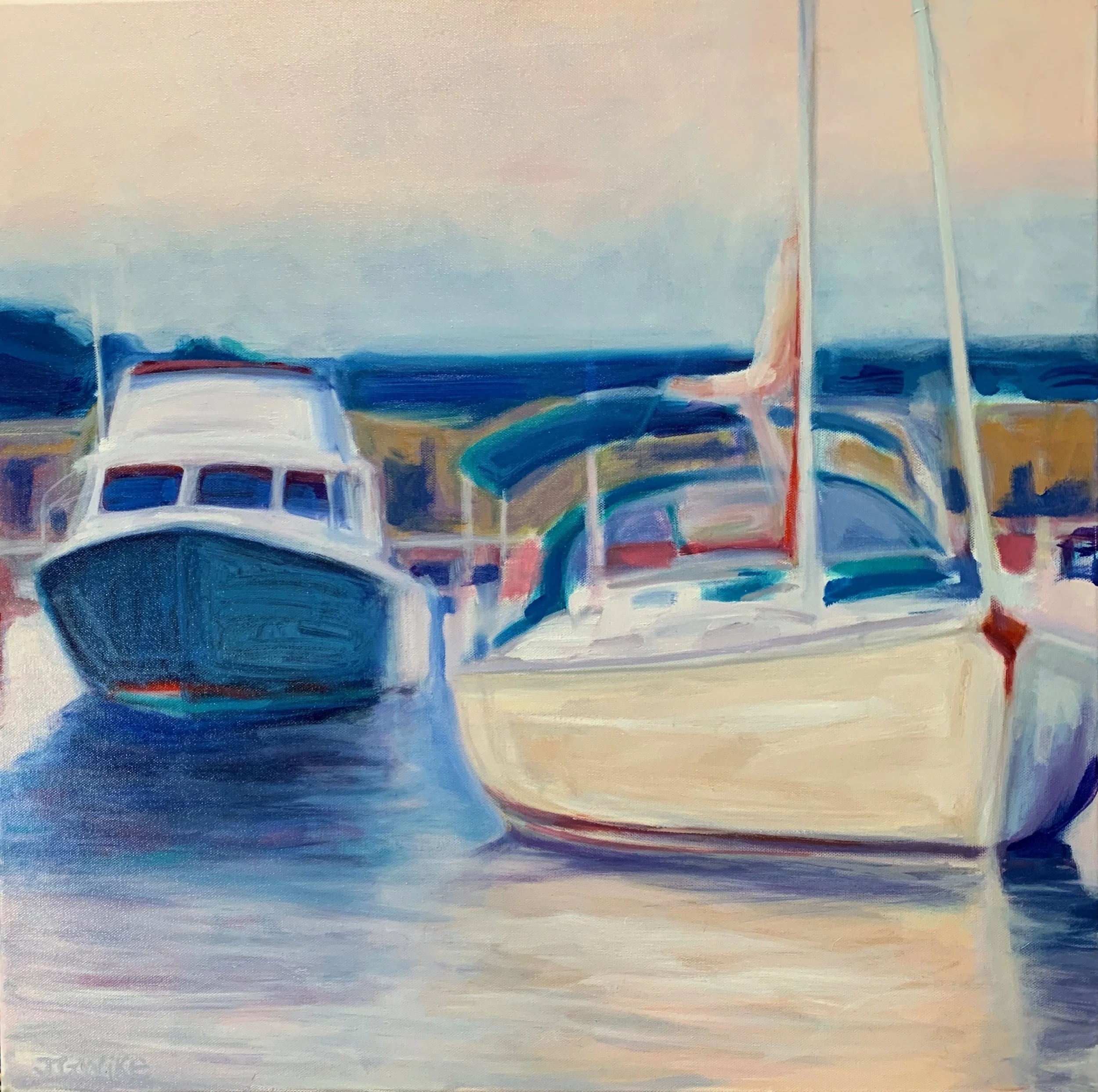 "St. Michaels Boats" oil on canvas