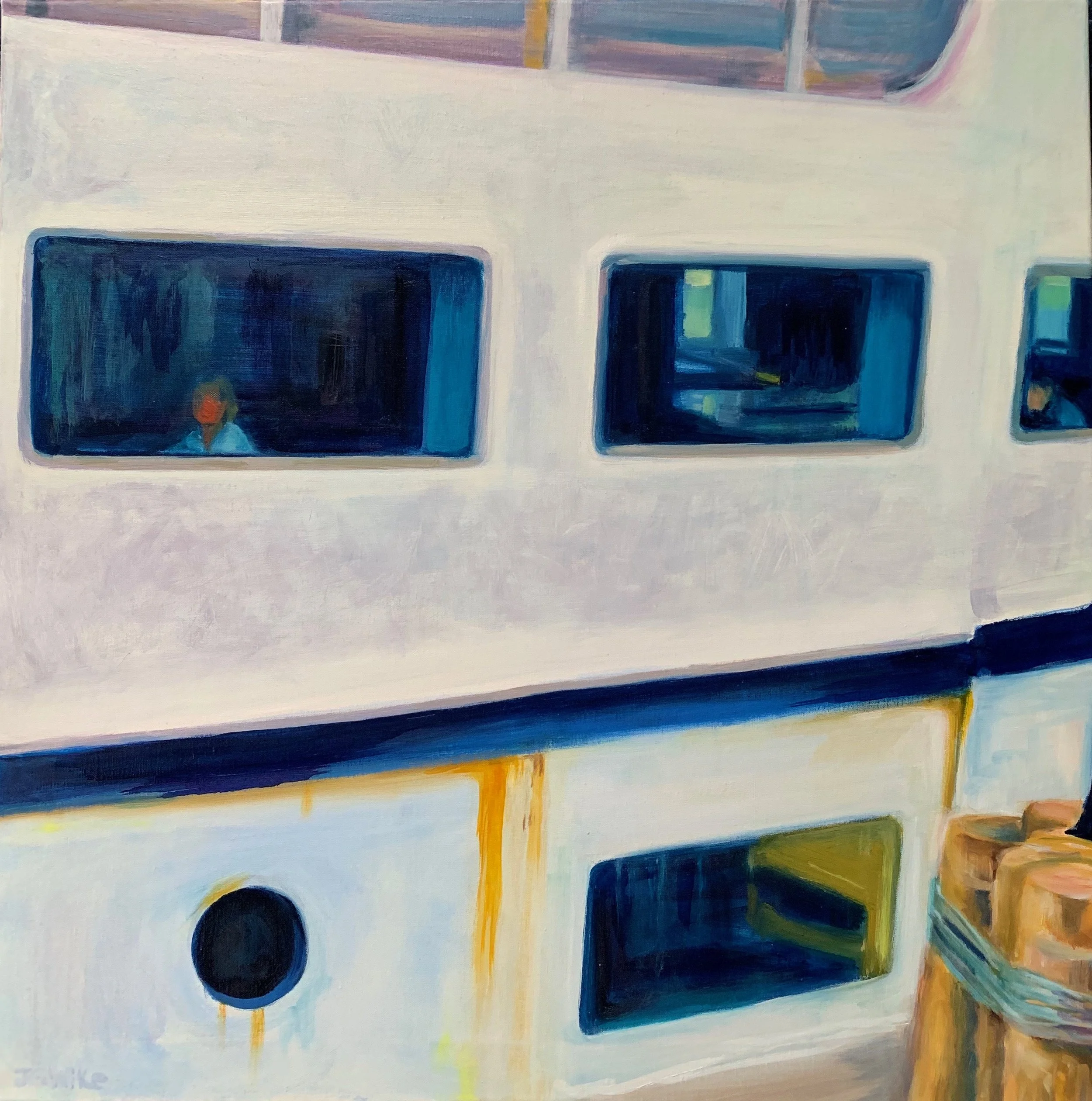 "Ferry Departure" oil on canvas