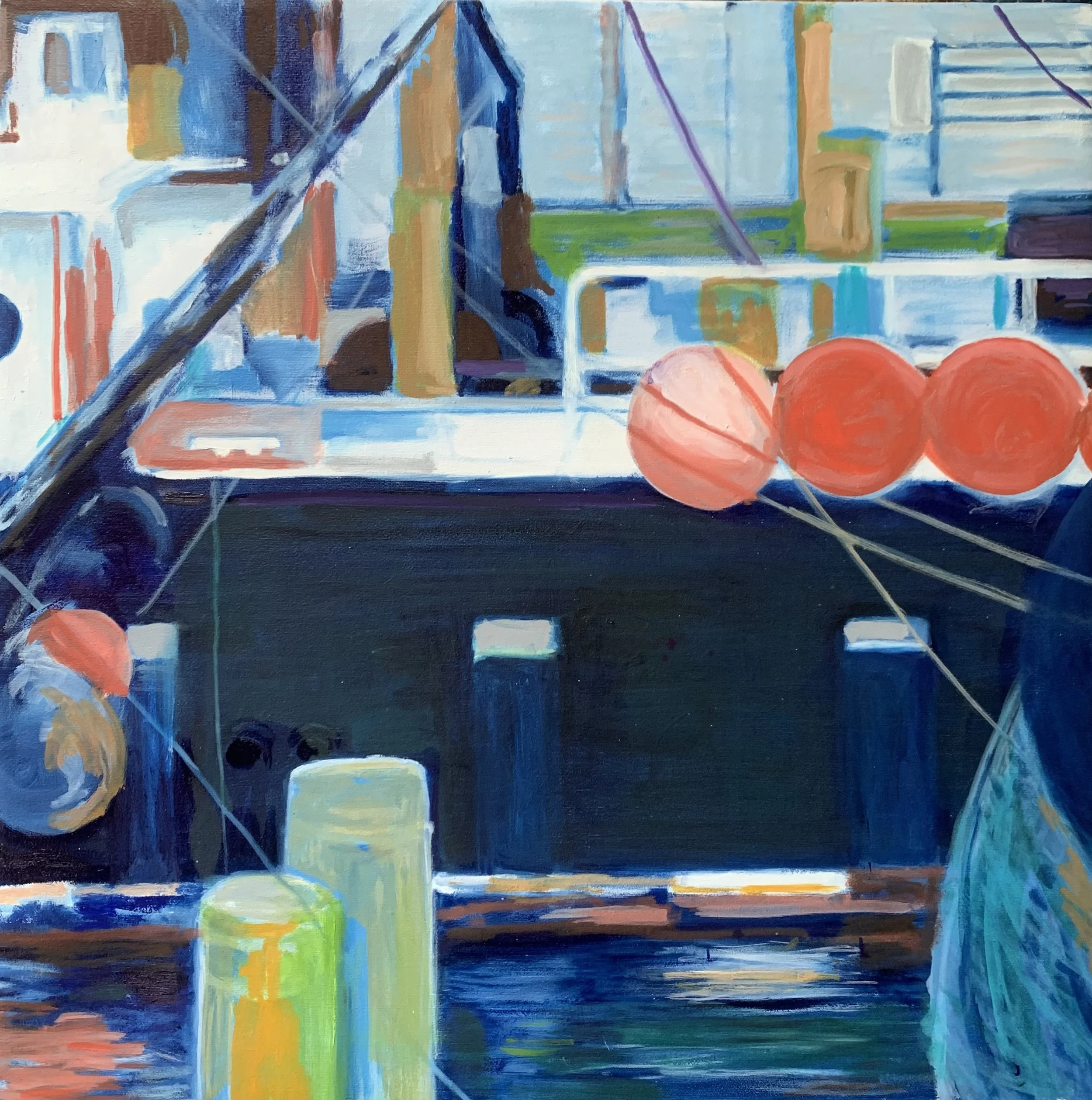 "Pt. Judith Fishing Boat #2" oil on canvas