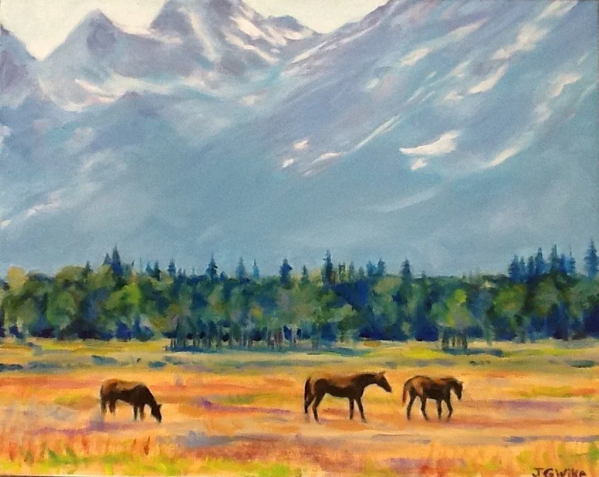 "Grand Tetons" oil on canvas
