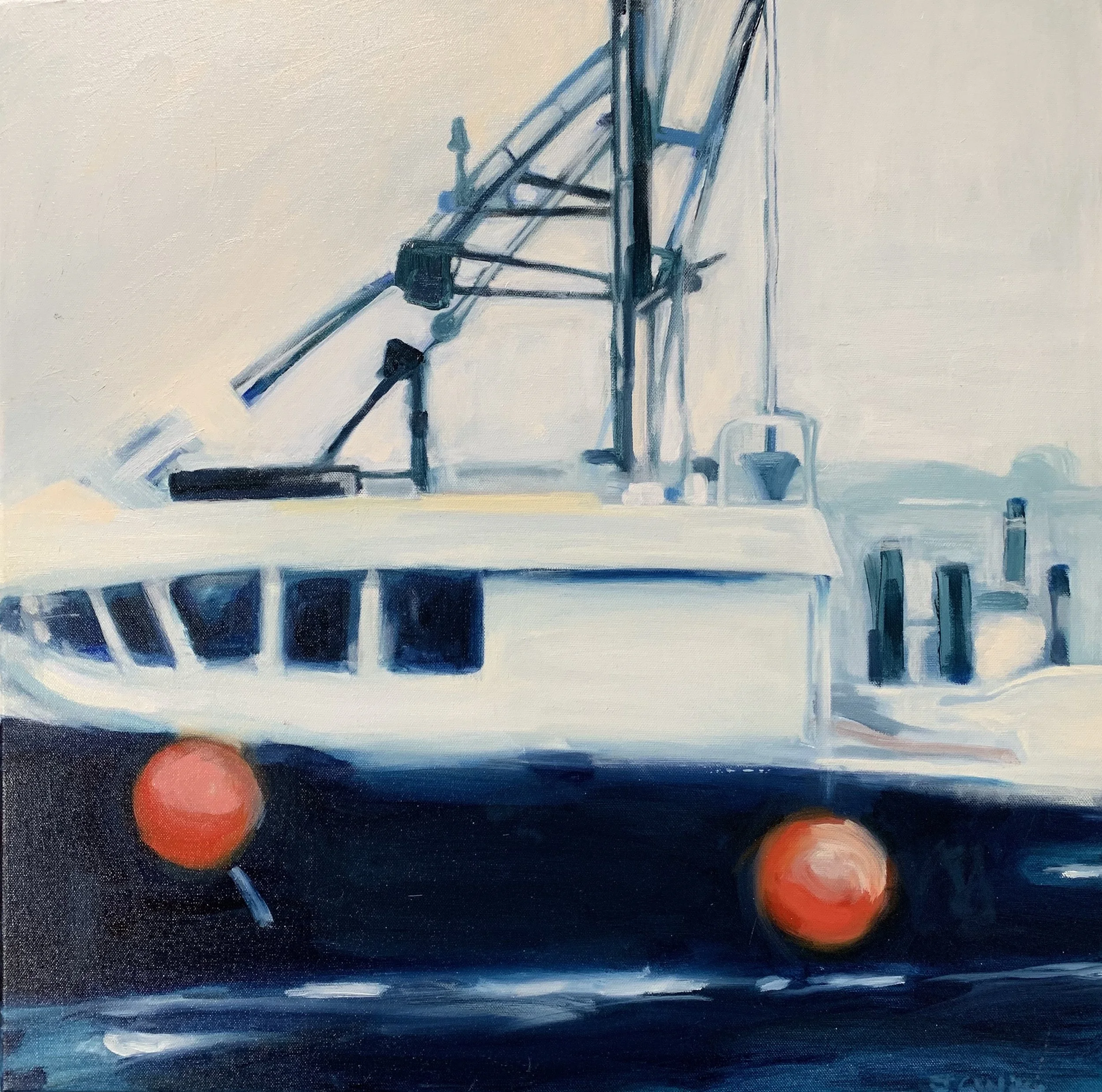 "Pt. Judith Fishing Boat #1" oil on canvas