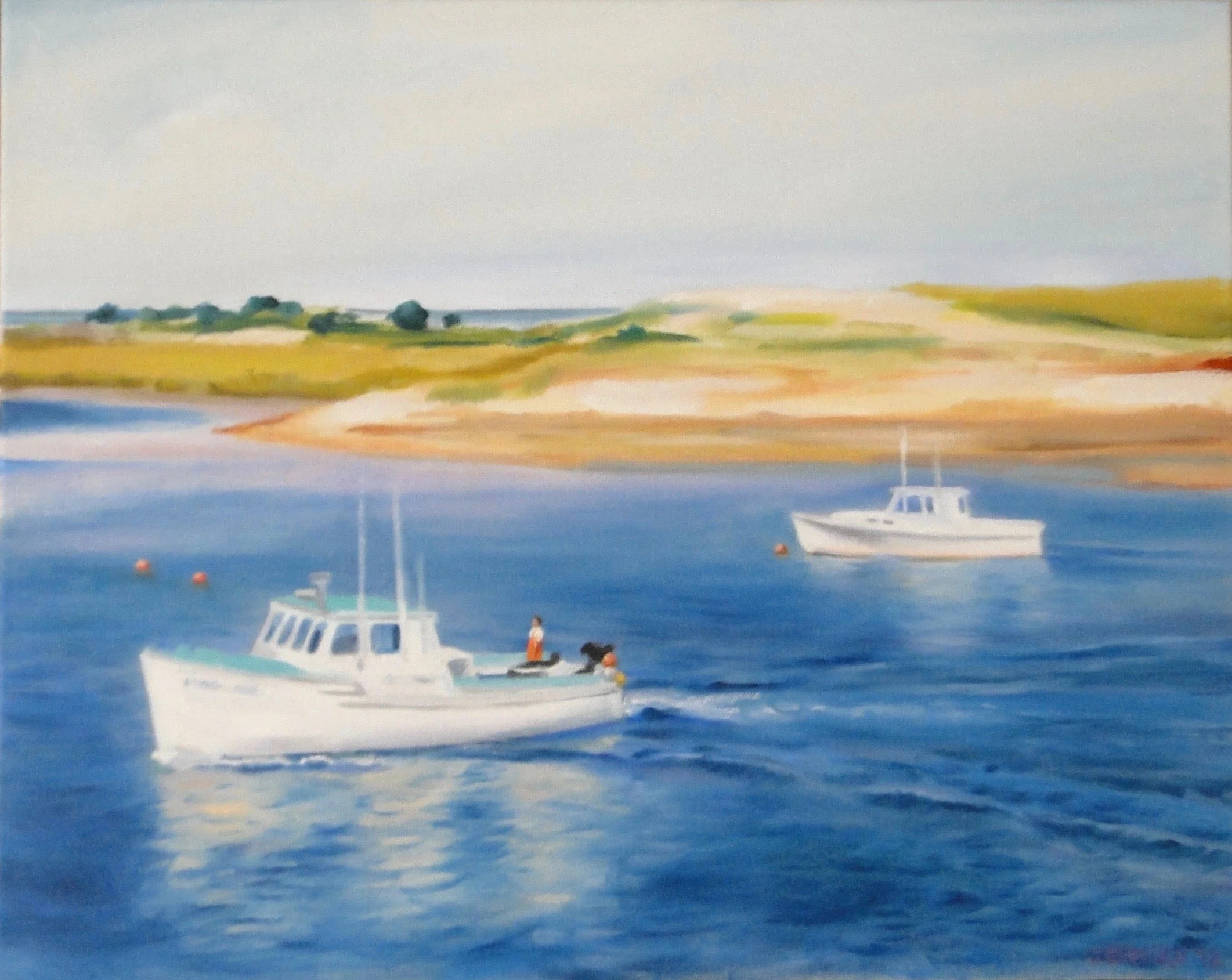 "Cape Cod Fishing Boats" oil on canvas