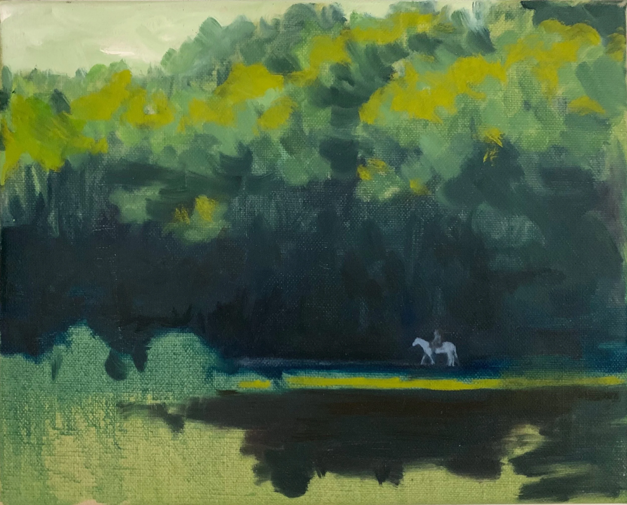 "Stone Barns Rider" oil on canvas