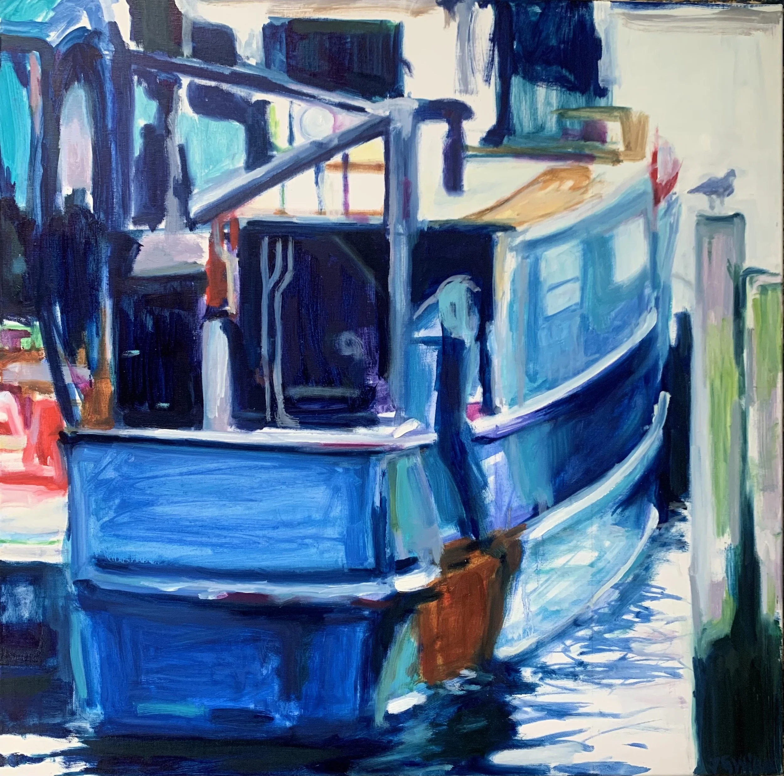 "Pt. Judith Fishing Boat #2" oil on canvas