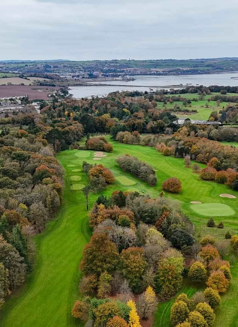 Tree lined championship course at Fota Island near Cork City