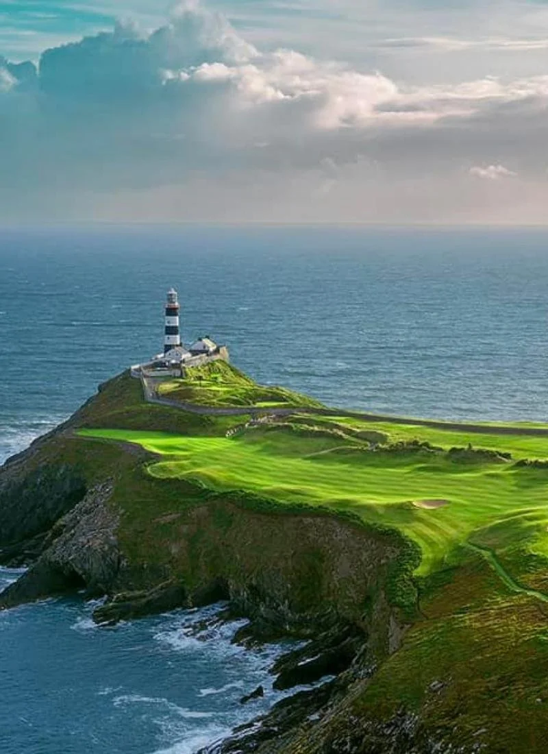 Clifftop fairway at Old Head Golf Links near Kinsale in County Cork, Ireland