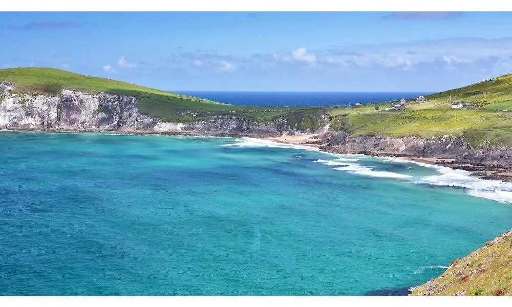Dingle Peninsula coastal cliffs along Slea Head Drive on a private tour from Killarney