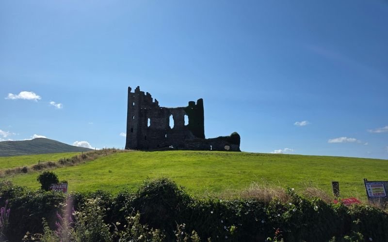 Ballycarbery Castle ruins near Cahersiveen, a historic stop on Brian's Skellig Coast Signature Tour.