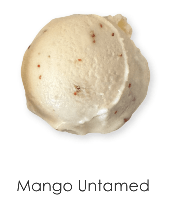 Sweet mango ice cream mixed with Tajin and a kick of spicy heat.