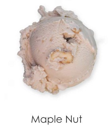 Heavenly sweet maple ice cream brimming with fresh, crunchy walnuts.
