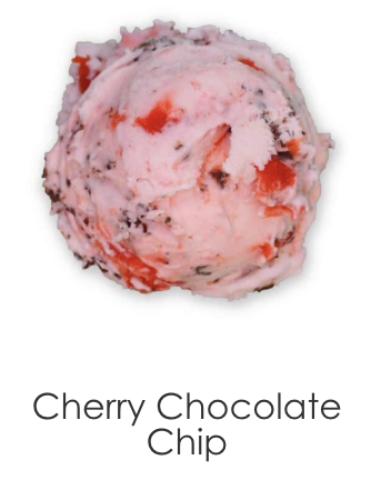 Sweet vanilla ice cream loaded with big, red cherries and melt-in-your-mouth chocolate chips.