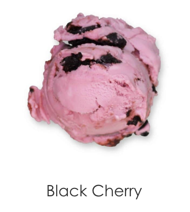 Simply sweet black cherry ice cream with boat-loads of whole black cherries.