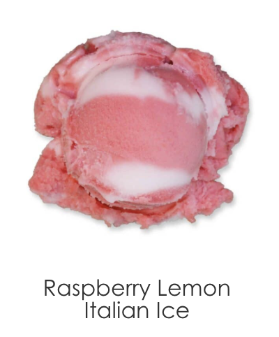 Non-dairy, non-fat sweet raspberry and tart lemon Italian ices swirled together for an irresistibly refreshing treat.