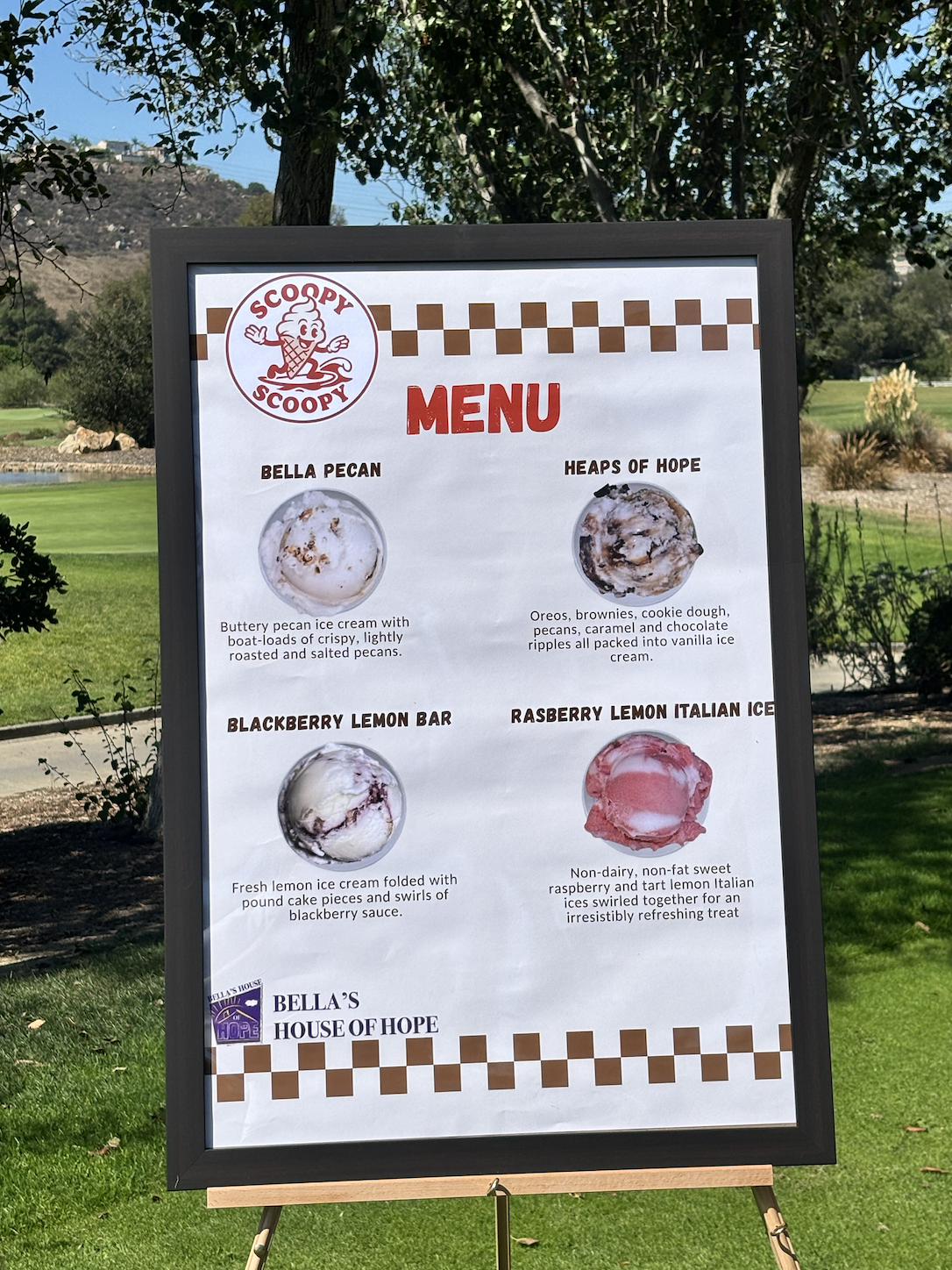 Golf Tournament ice cream catering setup in La Jolla