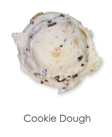Sweet cookie-flavored ice cream with heaps of soft chocolate chip cookie dough chunks and tons of rich chocolate chips.