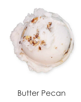 Buttery pecan ice cream with boat-loads of crispy, lightly roasted and salted pecans.