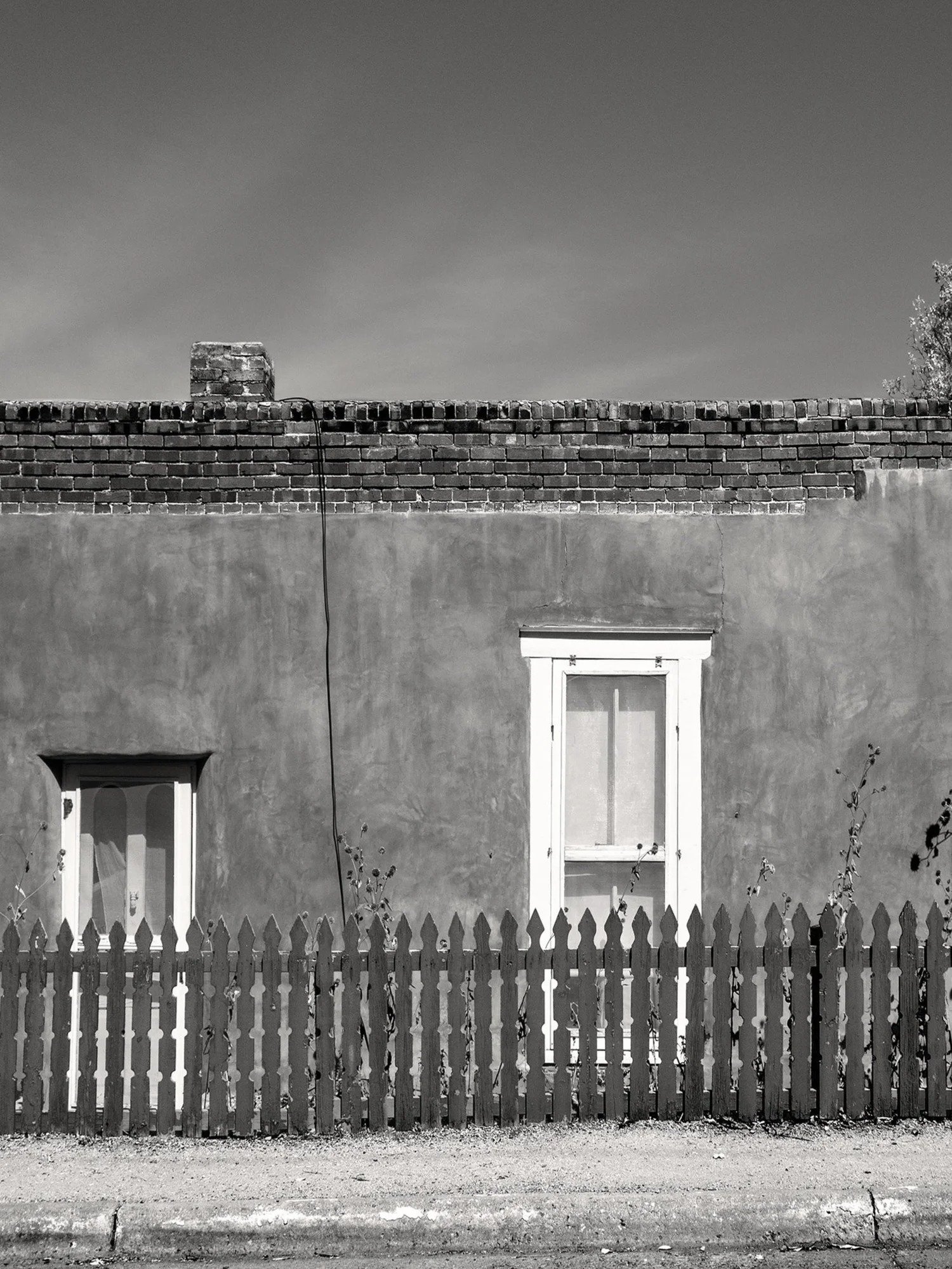 the facade of a home on Canyon Road, Santa Fe, New Mexico.