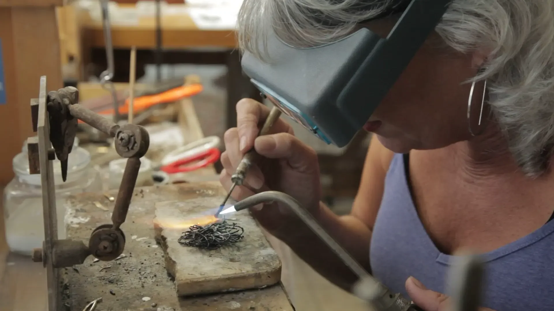 Barbara working in her studio