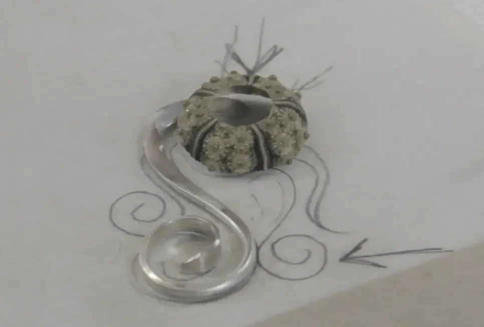 A piece in progress in Barbara's studio