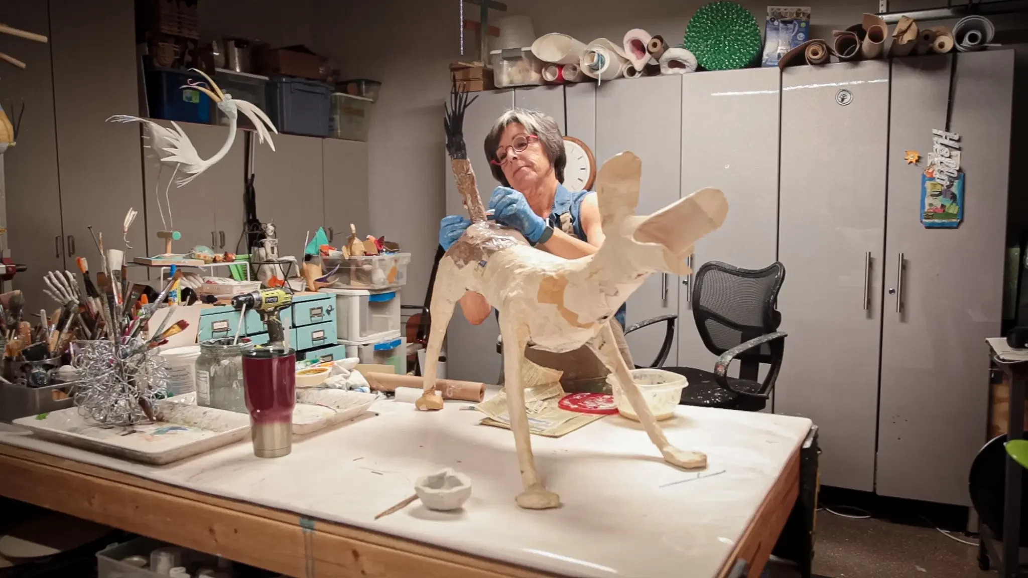 Joyce at work in her studio
