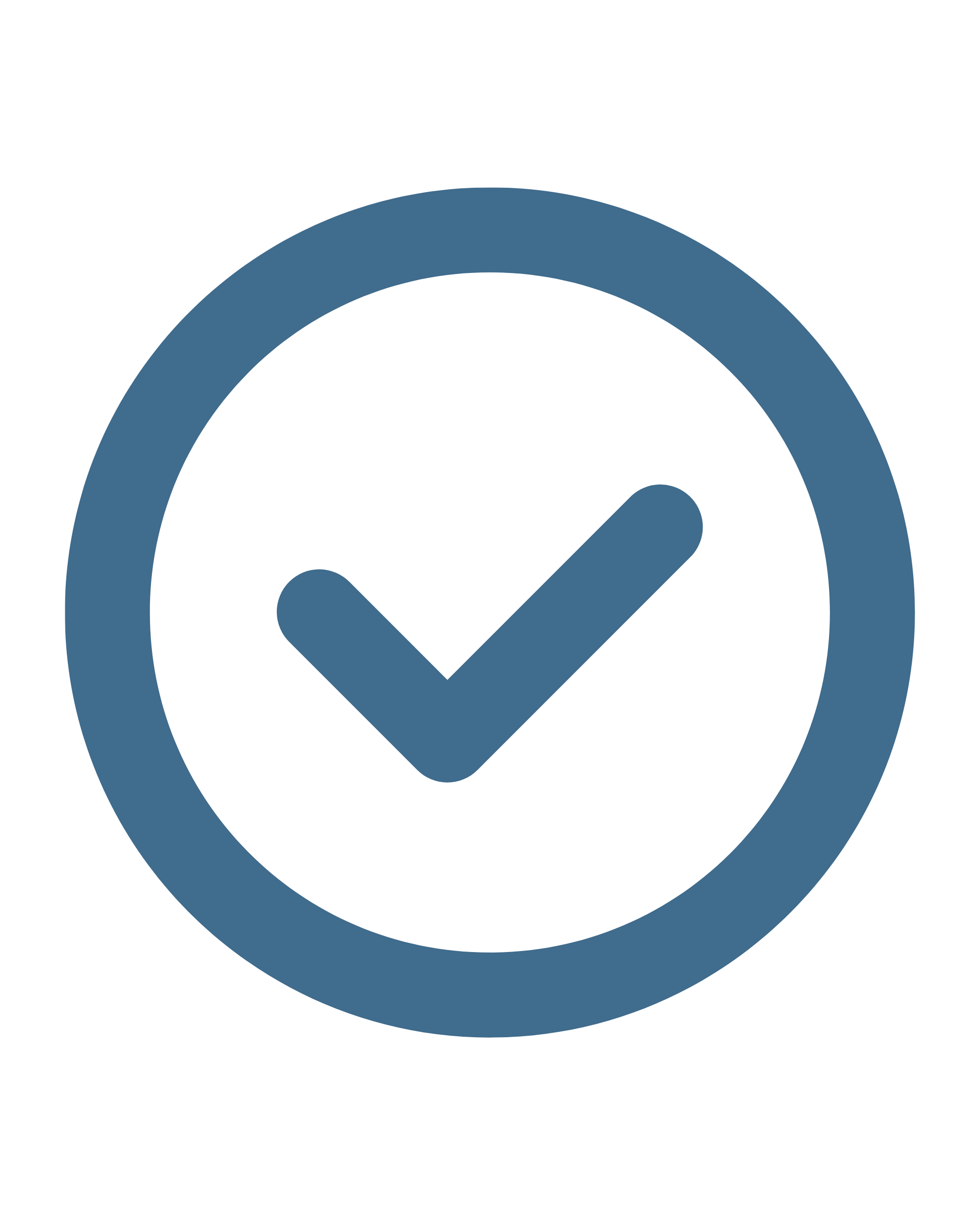 A dark-themed icon with a large circle, a checkmark inside the circle, and three horizontal lines above the circle, representing a verified or checked status.