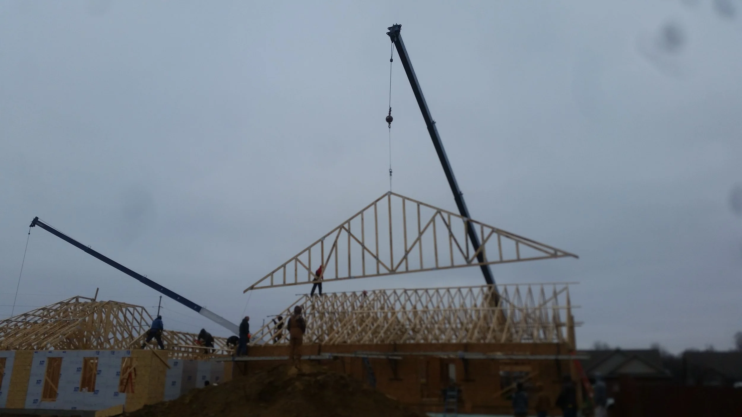 Framing going up on a house
