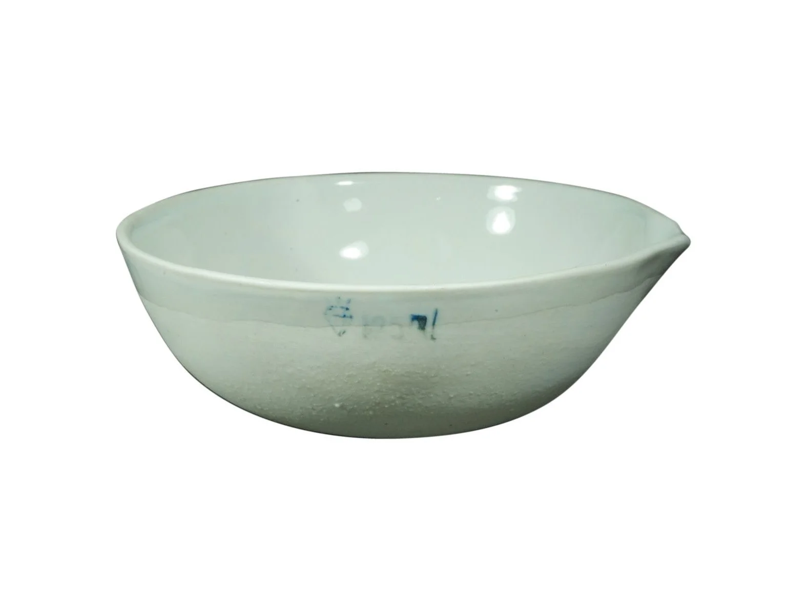 EVAPORATING BASIN - ROUND BOTTOM WITH SPOUT - PORCELAIN - 125ML