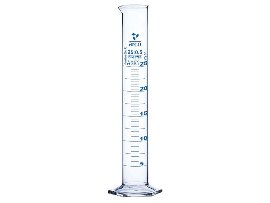 MEASURING CYLINDER - BOROSILICATE GLASS - 25ML