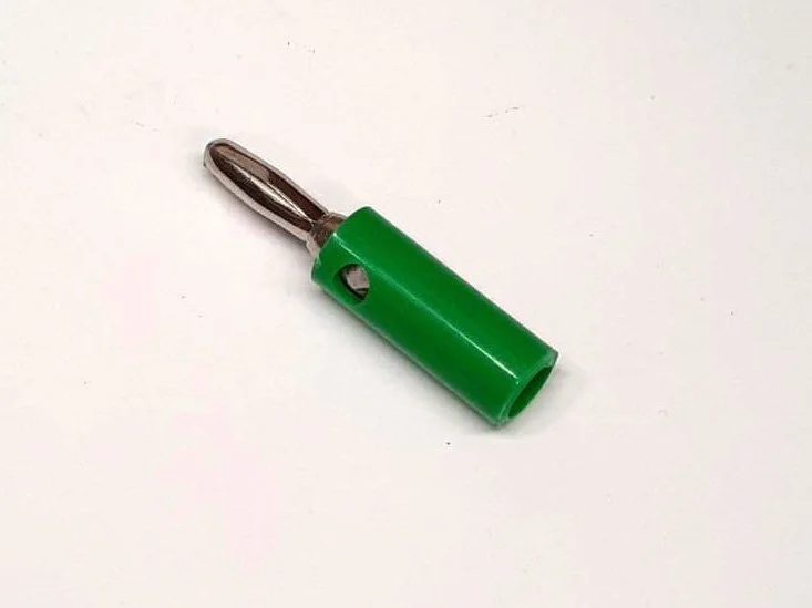 BANANA PLUG - 4MM SIDE STACKABLE - GREEN (PACK OF 10)