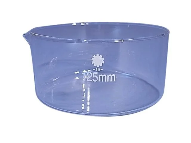 CRYSTALLIZING DISH WITH SPOUT - BOROSILICATE GLASS - 125MM (OD)