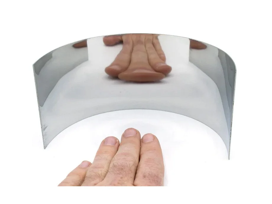 MIRROR - PLANE HALF CYLINDER CONCAVE - STAINLESS STEEL