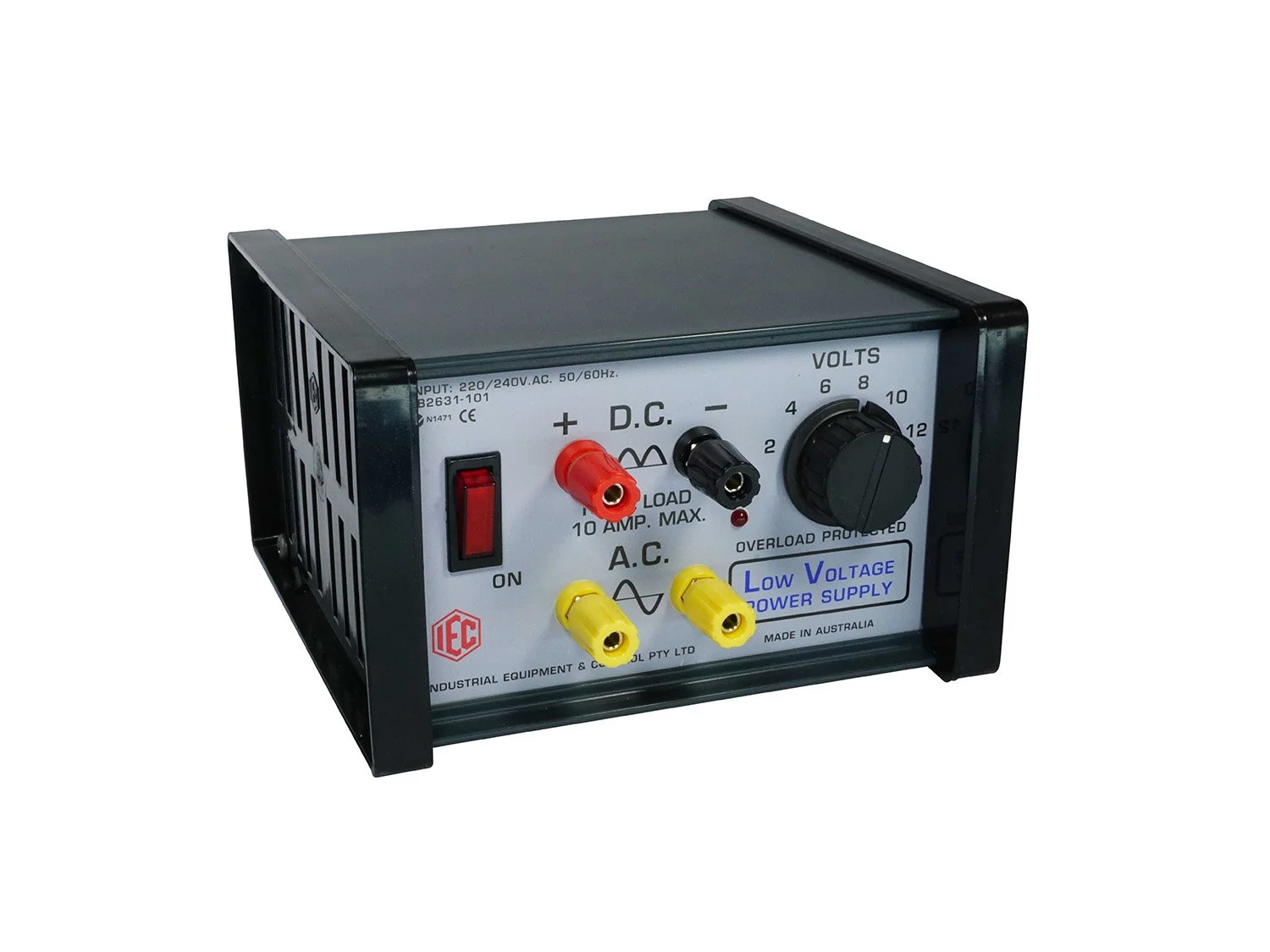 POWER SUPPLY - GENERAL PURPOSE 2-12V.AC/DC 10A WITH OVERLOAD INDICATOR