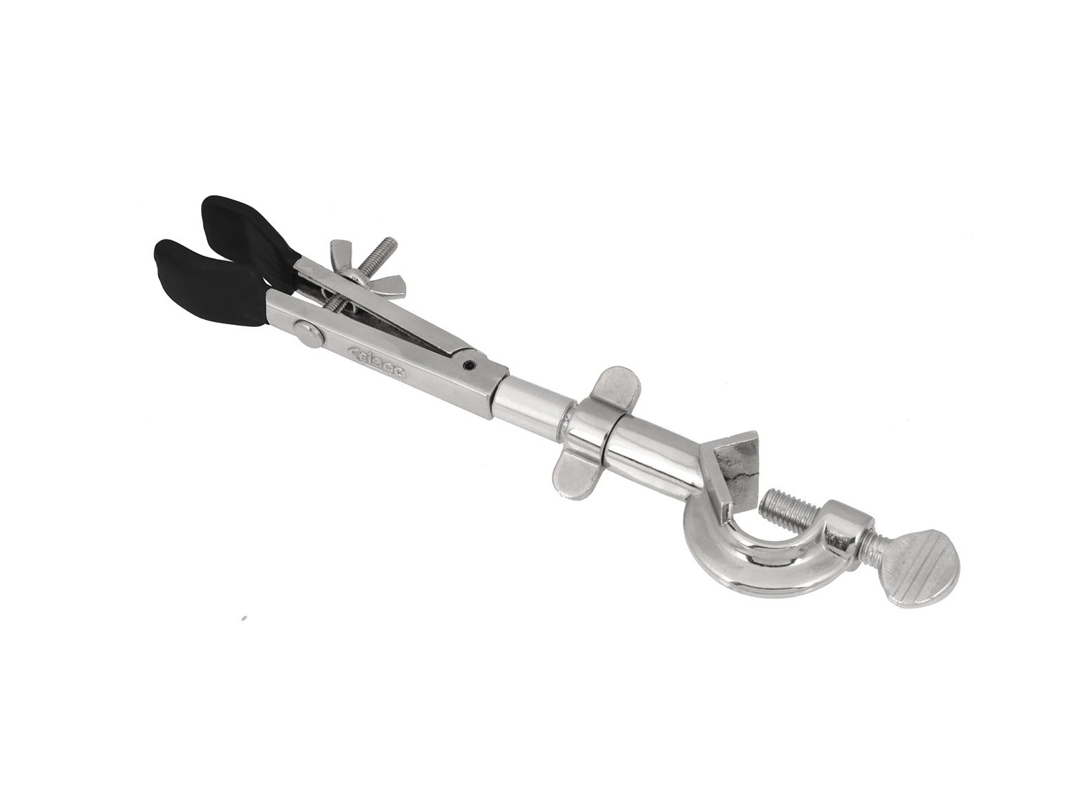 2 PRONG ADJUSTABLE CLAMP WITH VINYL COATED JAWS AND INTEGRAL BOSSHEAD