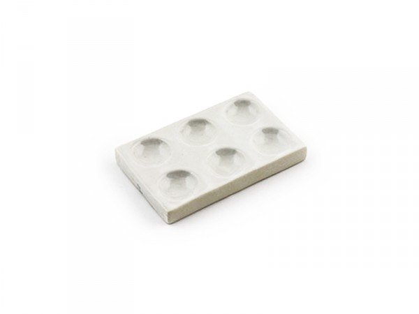 TILE CAVITY SPOTTING PLATE - PORCELAIN - 6 DEPRESSIONS