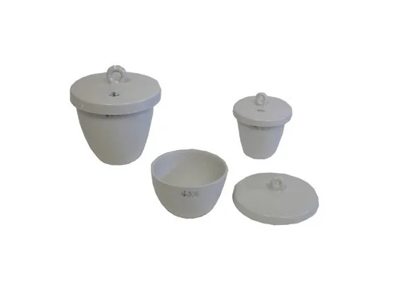 CRUCIBLES WITH LIDS - PORCELAIN - TALL WALL