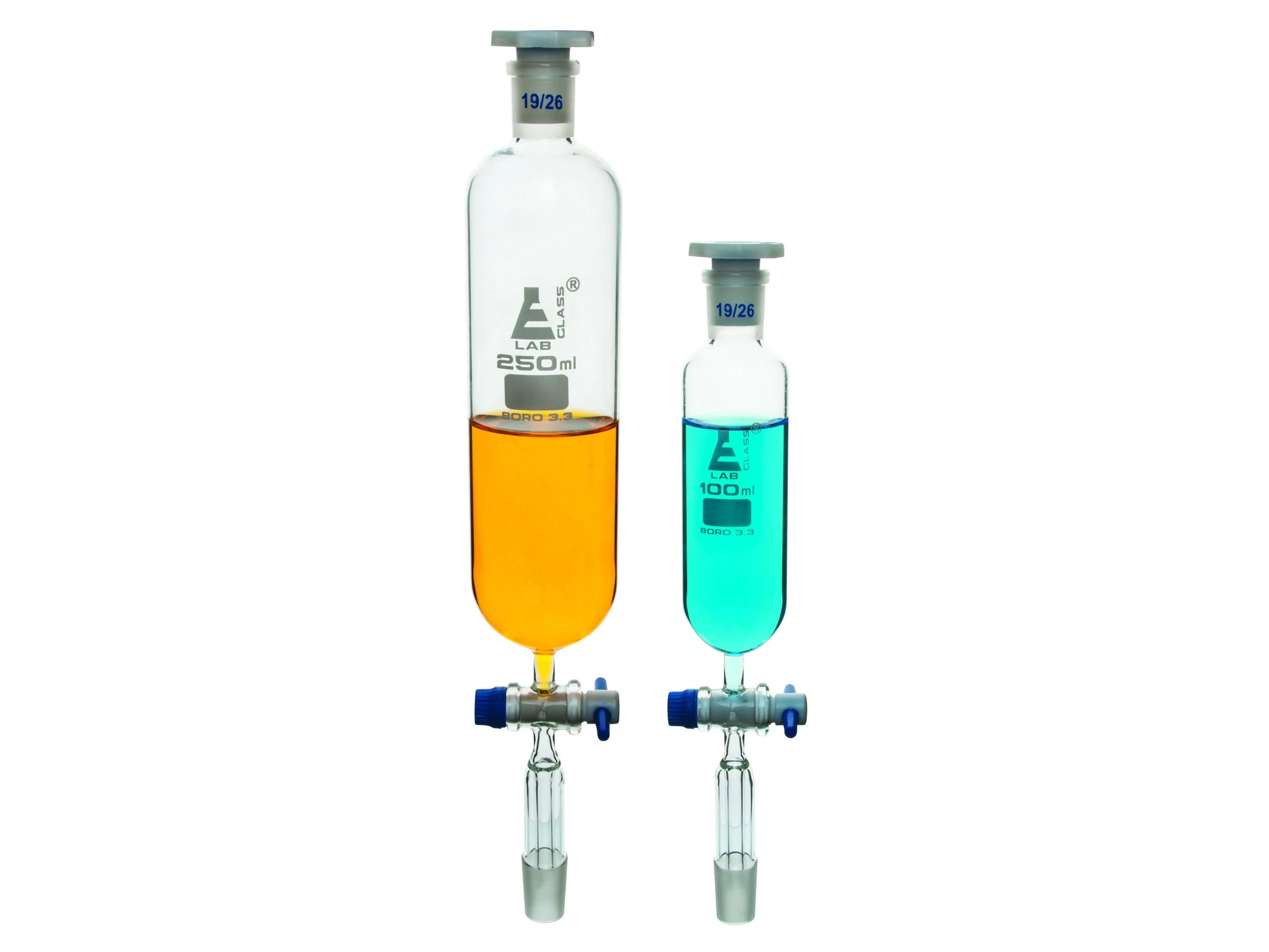 DROPPING FUNNEL WITH PTFE STOPCOCK - CYLINDRICAL - 50ML 14/23 STOPPER