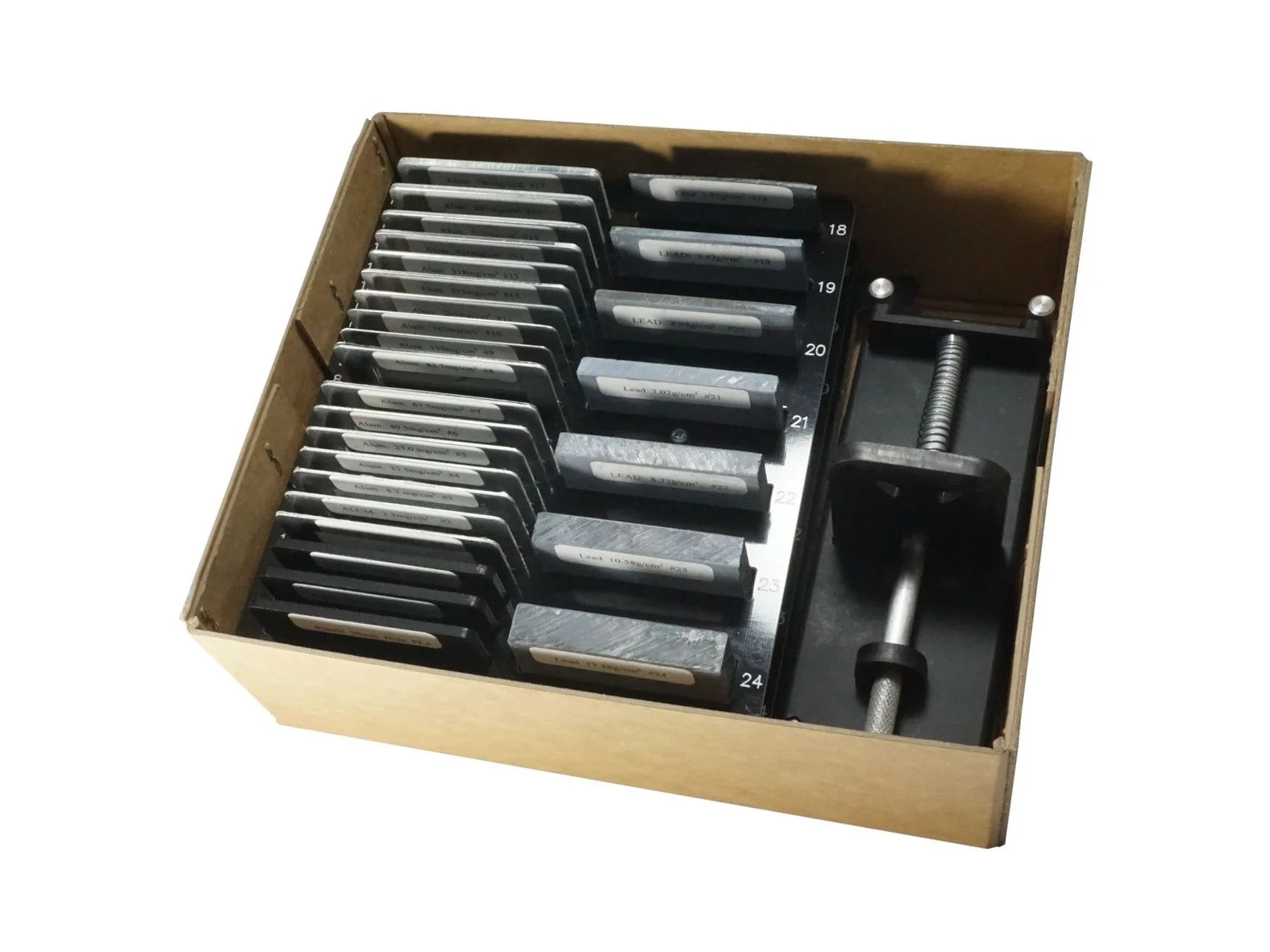 ABSORBERS - SET OF 24 WITH HOLDER FOR RADIATION STUDIES