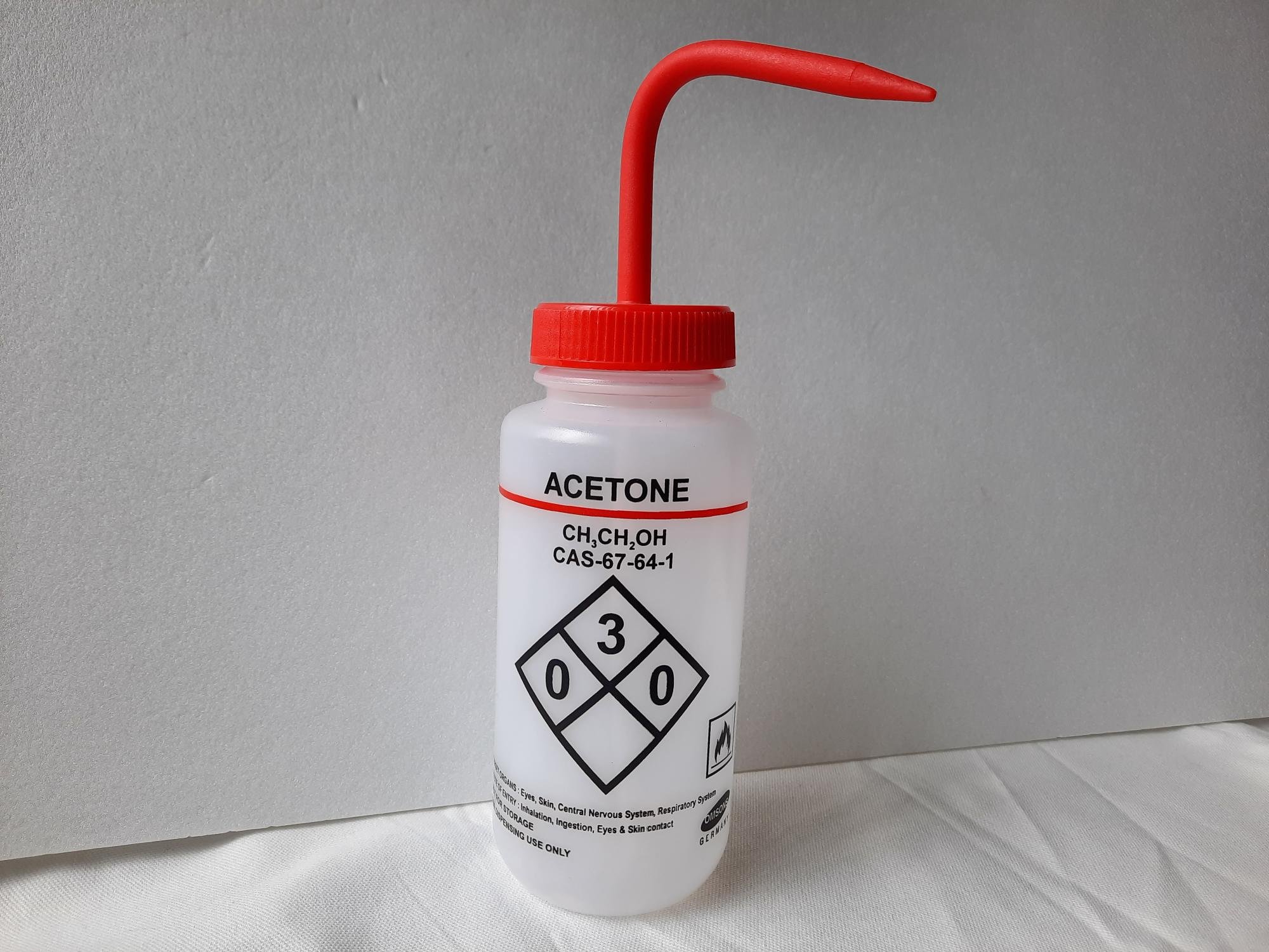 WASH BOTTLE - LABELLED - ACETONE - 500ML