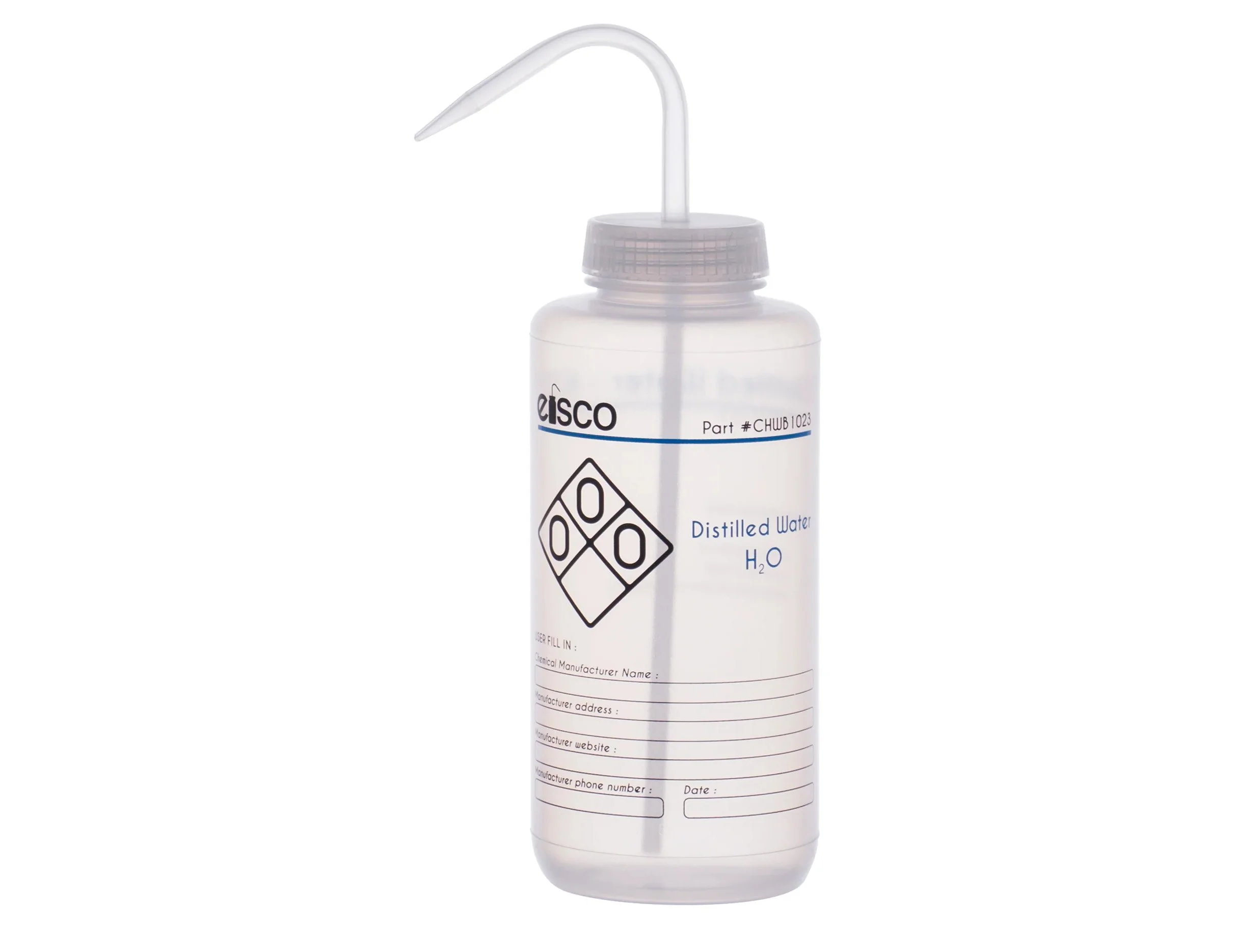 WASH BOTTLE - LABELLED - DISTILLED WATER - 1000ML