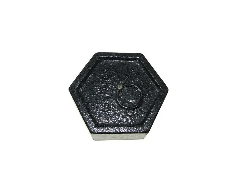 CAST IRON HEXAGONAL WEIGHT WITH RING - 2000GM