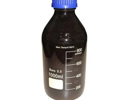 REAGENT BOTTLE - AMBER GLASS WITH BLUE SCREW CAP - 1000ML