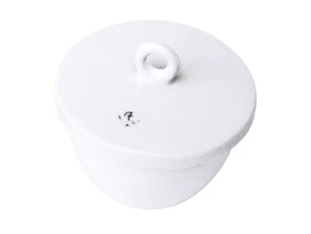 CRUCIBLES WITH LIDS - PORCELAIN - LOW WALL