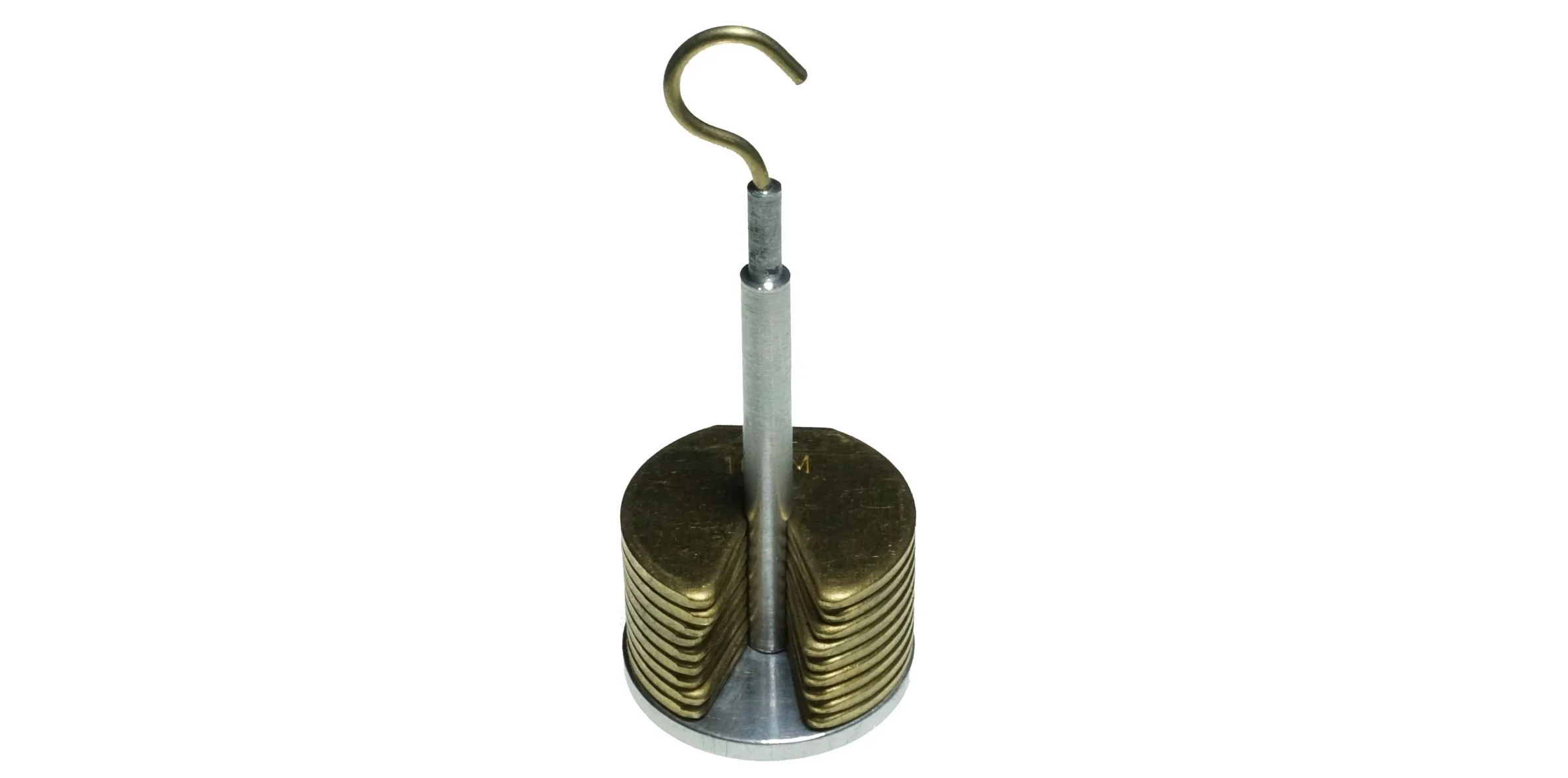 SET OF 9 X 10G WEIGHTS WITH CARRIER - BRASS