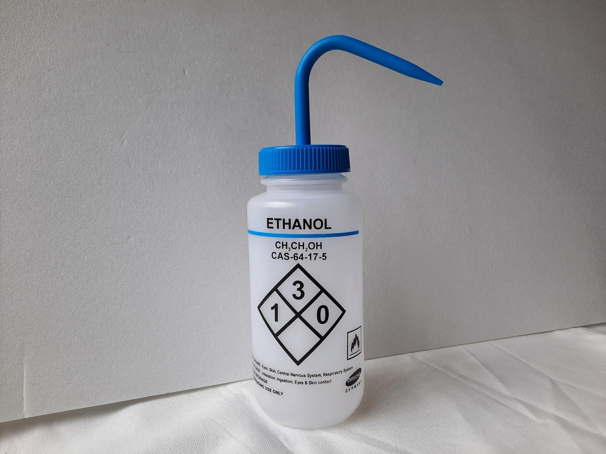WASH BOTTLE - LABELLED - ETHYL ALCOHOL - 500ML