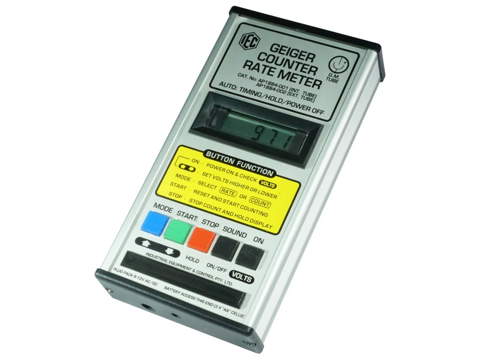 GEIGER COUNTER - DIG. LCD - TIMER/RATE - INTERNAL GM TUBE - BATTERY/POWER PACK