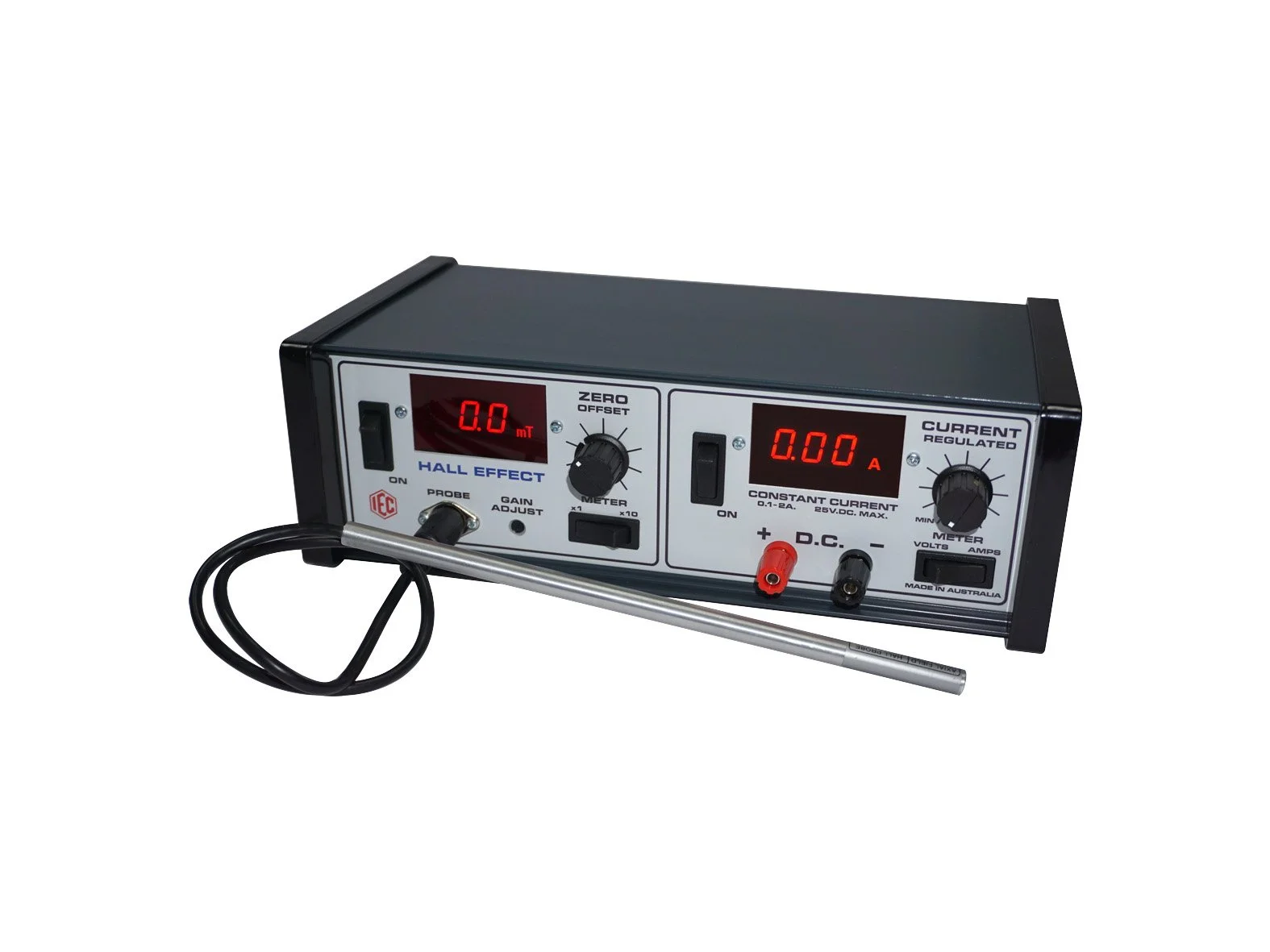 HALL EFFECT APPARATUS WITH HALL PROBE