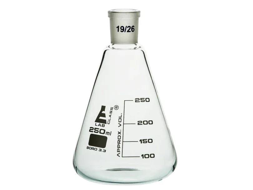 ERLENMEYER FLASK - INTERCHANGEABLE JOINT - GLASS - NARROW NECK - 250ML - 19/26