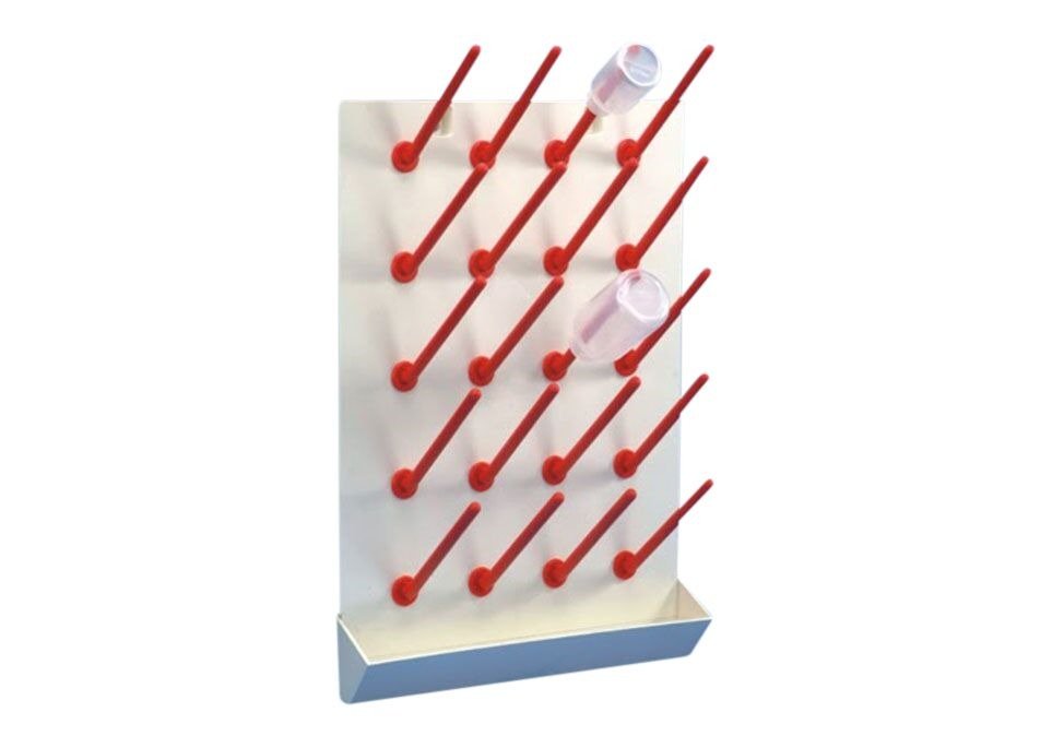 DRAINING / DRYING RACK - 20 PEGS - WALL MOUNT